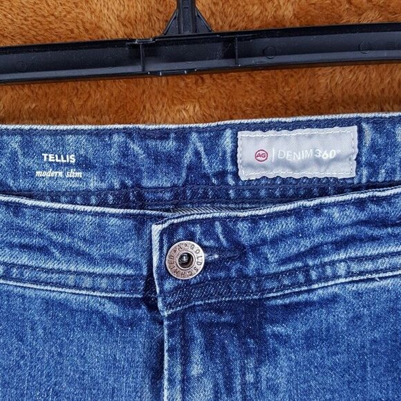 AG JEANS Mens Size 38x32 Blue Medium Wash Modern Slim Stretch Denim TELLIS $198 - Picture 2 of 6